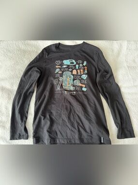 Woods boys' Black Long Sleeve Graphic Tee size large